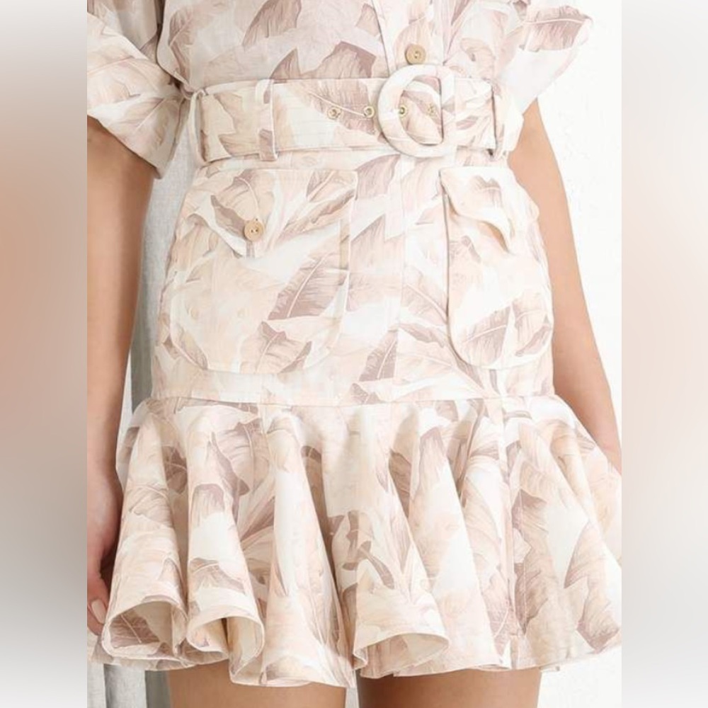 Zimmermann Super Eight Safari Linen Skirt. Size 2